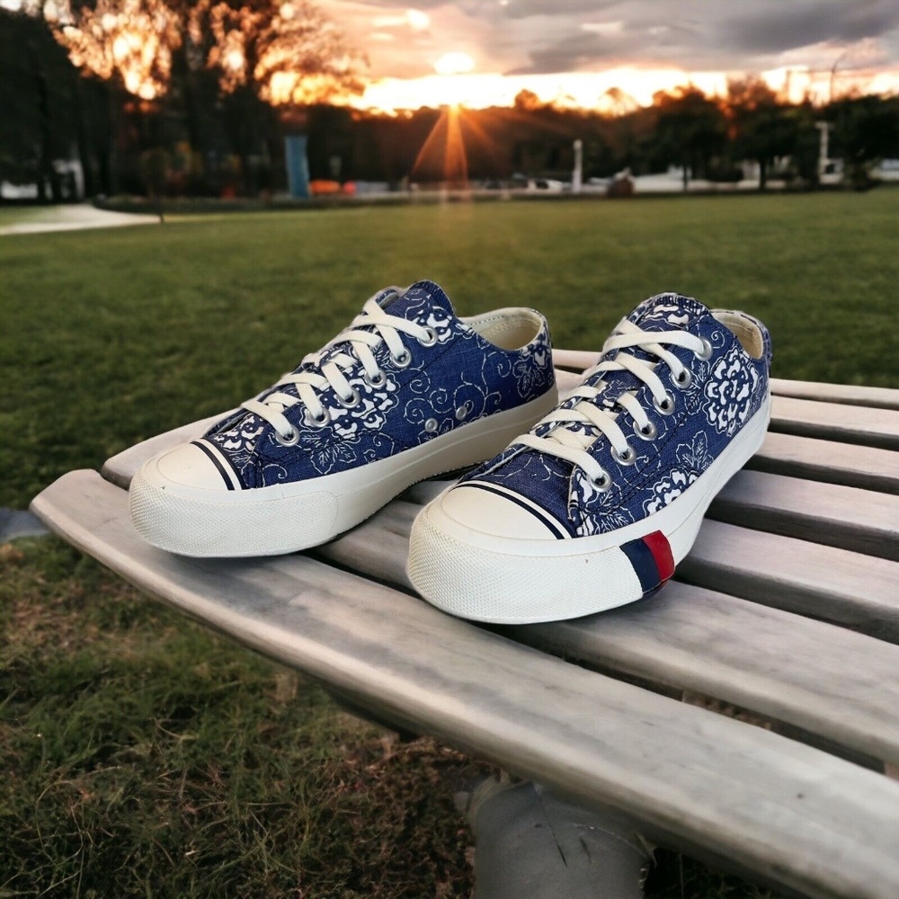 Pro Keds Blue Floral Canvas Sneaker Shoe Women's 7.5M Men's 5.5M